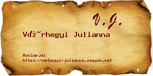 Várhegyi Julianna névjegykártya